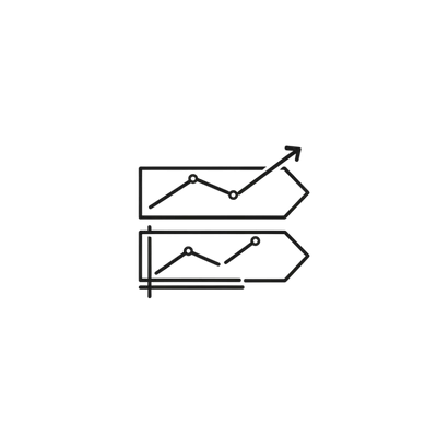 Szenarien Icon zwei Graphen