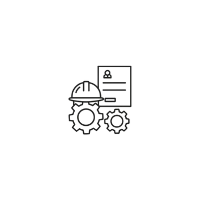 Umsetzung Icon Bauhelm und Plan
