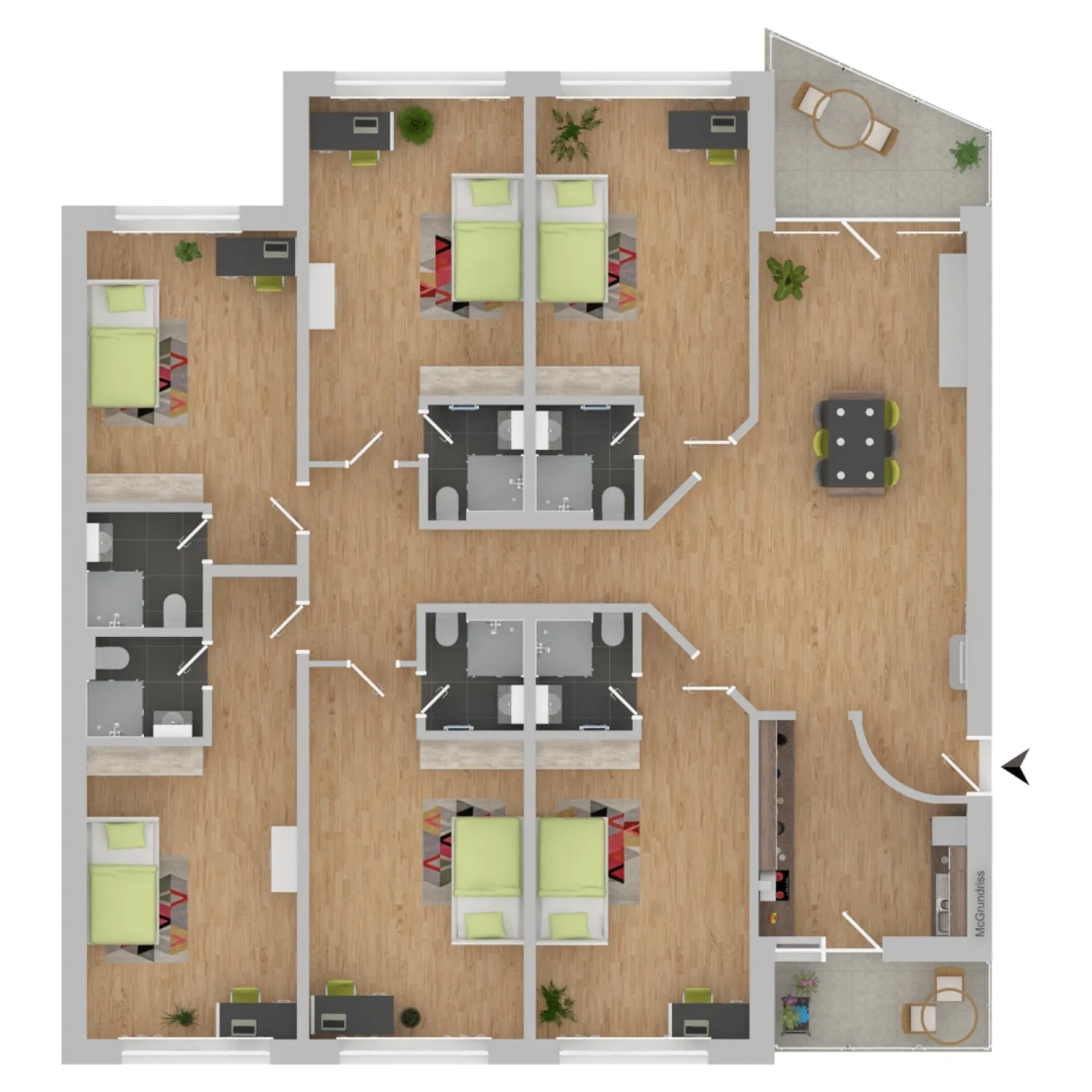 Grundriss Studenten WG
